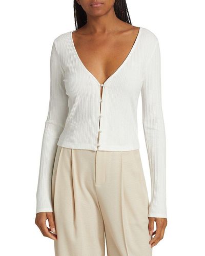Vince Pearl Button Cardigan - White
