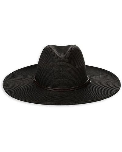 San Diego Hat Woven Paper Boater Hat - Black