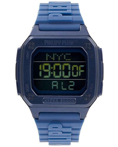 Philipp Plein Hyper $hock 44mm Blue Ip Stainless Steel Digital Watch