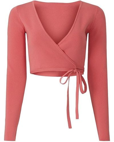 Peter Som Cropped Wrap Jumper - Red