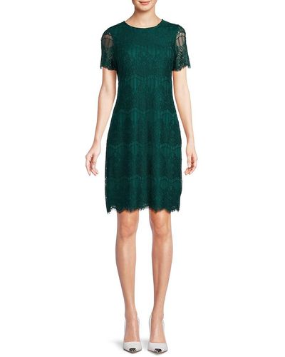 Kensie Lace Sheath Dress - Green