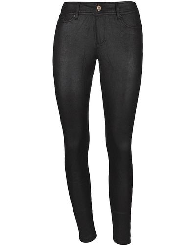 Memoi Metallic Shimmer Leggings - Black