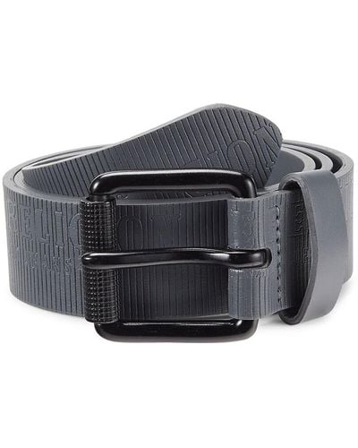 True Religion Embossed Leather Belt - Gray