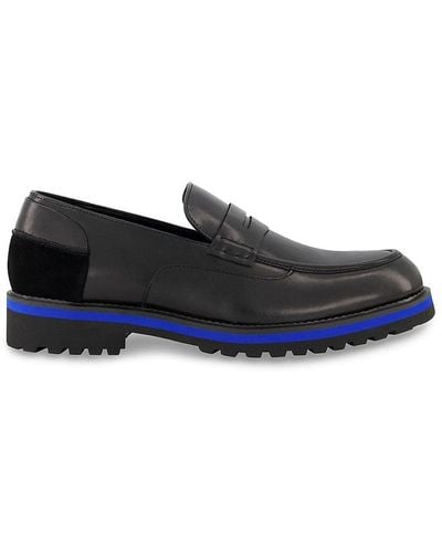 DKNY Leather Penny Loafers - Blue