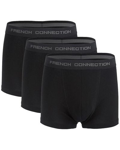 French Connection '3-Pack Logo Boxer Briefs - Black
