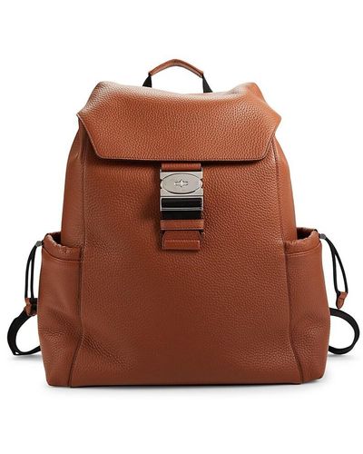 Mulberry Leather Backpack - Brown