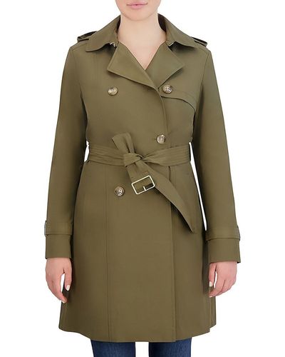 Cole Haan Belted Trench Coat - Green