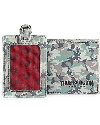 True Religion 2-piece Flague Wallet & luggage Tag Gift Set - Multicolor