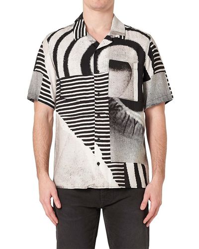 Neuw 'Turrell Art Abstract Camp Shirt - Black