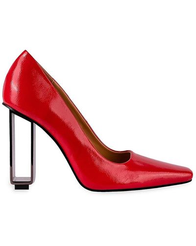 Ninety Union Pandora Sculpture Heel Court Shoes - Red