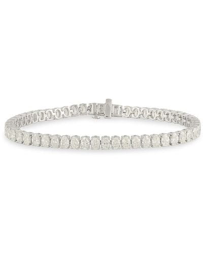 Saks Fifth Avenue 14K & 7.8 Tcw Oval Diamond Tennis Bracelet - White