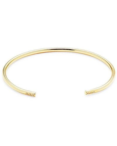 Shashi Ava 14k Goldplated Cuff Bracelet - White