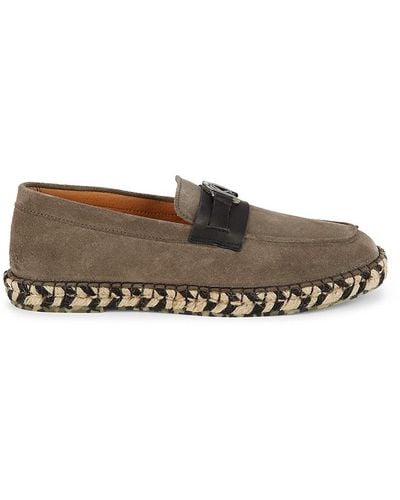 Karl Lagerfeld Suede Espadrille Loafers - Brown
