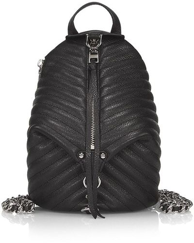Rebecca Minkoff Small Julian Chevron Quilted Leather Backpack - Black