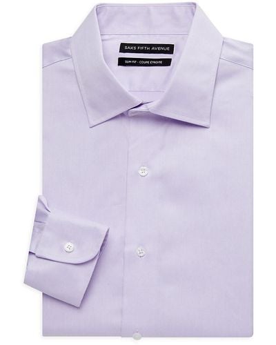 Saks Fifth Avenue Slim Fit Dress Shirt - Purple