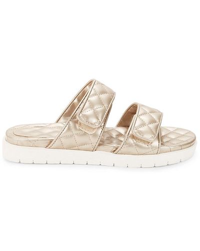 Kenneth Cole Reeves Quilted Touch Strap Slides - White