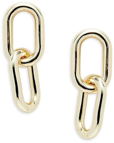 Argento Vivo Studio 14K Goldplated Drop Link Earrings - Metallic