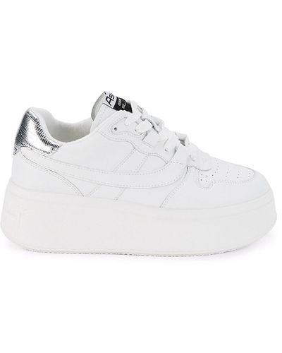 Ash Leather Platform Trainers - White