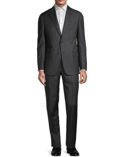 Armani Textured Virgin Wool Suit - Gray