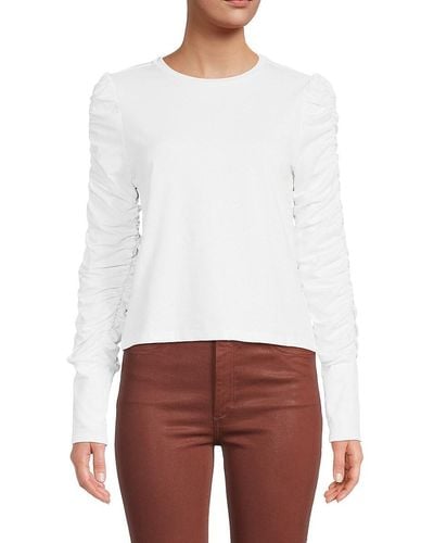 Walter Baker Ruched Sleeve Top - White