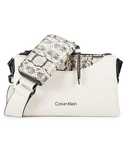 Calvin Klein Chrome Faux Leather Crossbody Bag - Multicolor
