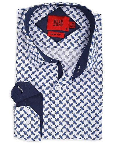 Elie Balleh Slim Fit Woven Dress Shirt - Blue