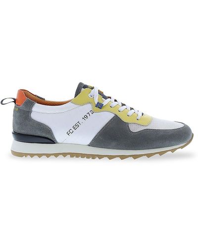 French Connection Averill Leather & Suede Trainers - Blue
