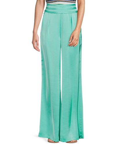 Ramy Brook Joss Solid Pleated Trousers - Green
