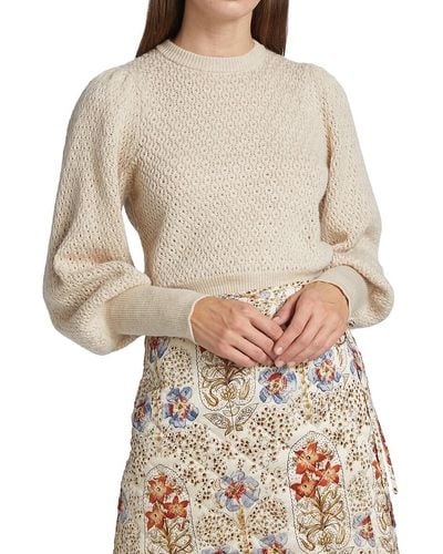 byTiMo Bytimo Pointelle-knit Wool-blend Jumper - Natural