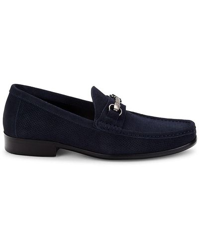 Saks Fifth Avenue Saks Fifth Avenue Dominic-2 Perforated Suede Loafers - Blue