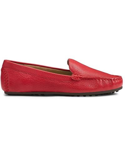 Aerosoles Over Drive Leather Moc Toe Drivers - Red