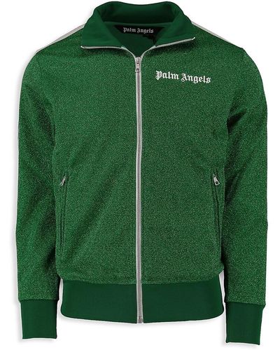 Palm Angels Fitted Glitter Track Jacket - Green