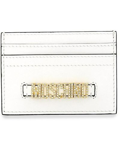 Moschino Logo Leather Card Case - White