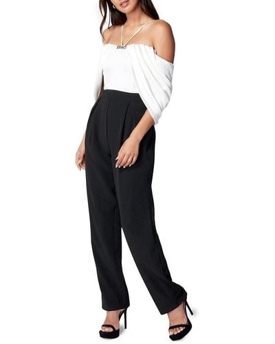 Bebe Cold Shoulder Jumpsuit - Black