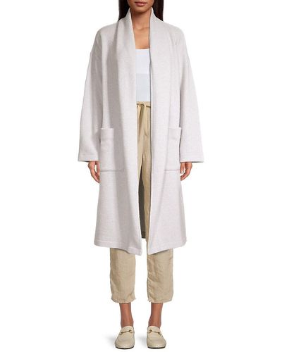 Eileen Fisher High Collar Wool-blend Coat - White