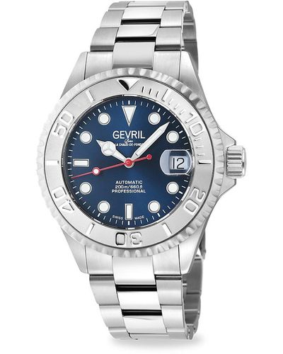 Gevril Wall Street 39mm Stainless Steel Analog Bracelet Watch - Grey