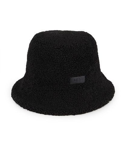 UGG Faux Fur Bucket Hat - Black