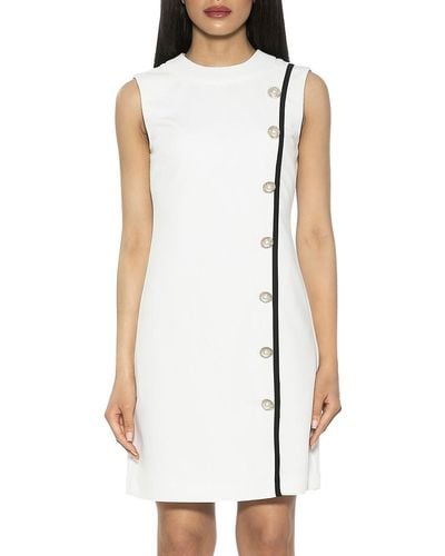 Alexia Admor Armani Button Shift Dress - White