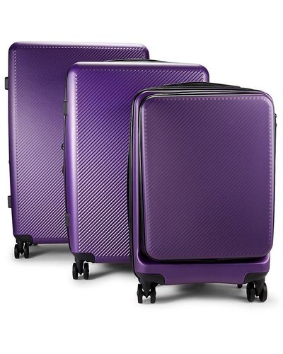 CALPAK Malden 3-piece Textured Luggage Set - Purple