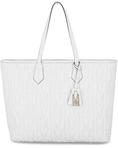 Moschino Quilted Leather Tote - White