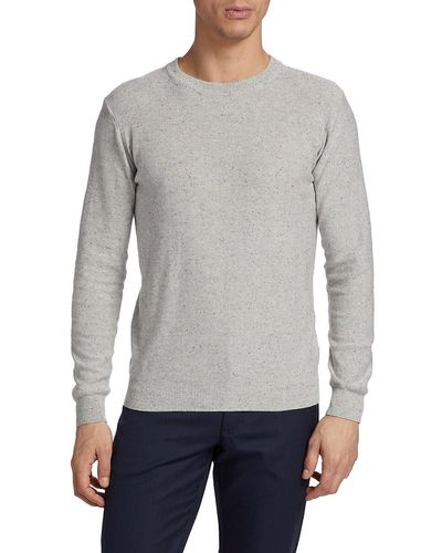 Saks Fifth Avenue Slim Fit Nep Crewneck Sweater - Gray