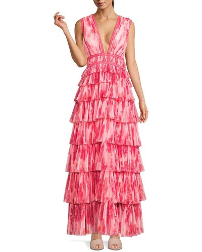 Hutch Tie Dye Tiered Dress - Pink