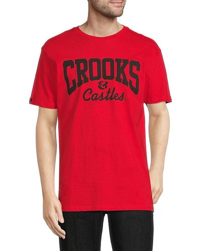 Crooks and Castles Two Tone Logo Tee - Red