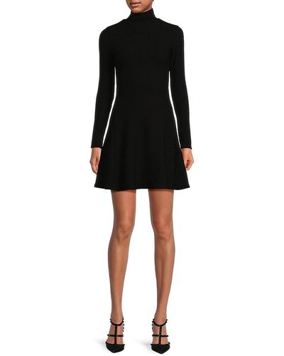 Bebe Mockneck A-line Jumper Dress - Black