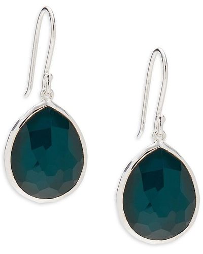 Ippolita Wonderland Stainless Steel & Rock Crystal Mother Of Pearl Teardrop Earrings - Blue