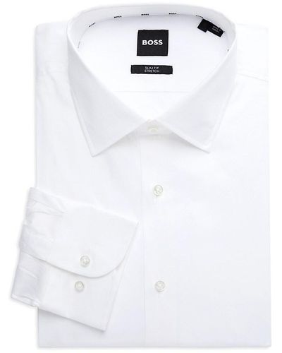 BOSS Slim Fit Dress Shirt - White
