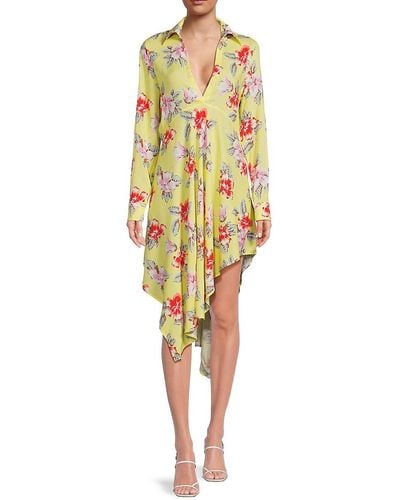 Palm Angels Hibiscus High Low Dress - Yellow