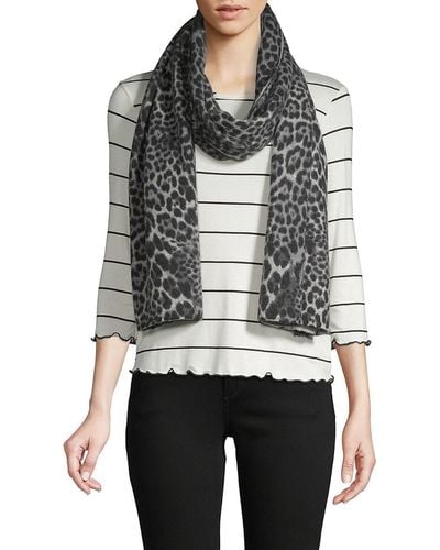 Amicale Animal-print Cashmere Scarf - Gray