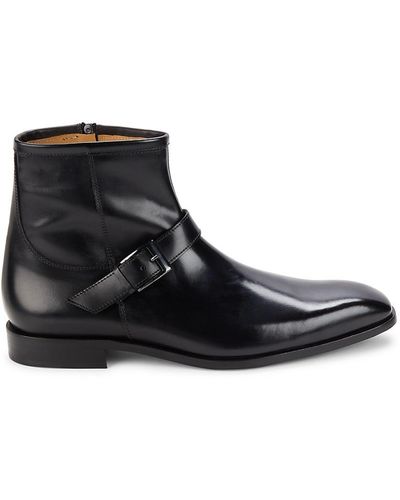 Saks Fifth Avenue Zip Leather Boots - Black