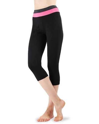 Memoi Women's Heather Mixed Capri Leggings - Neon Pink - Size S/m - Black